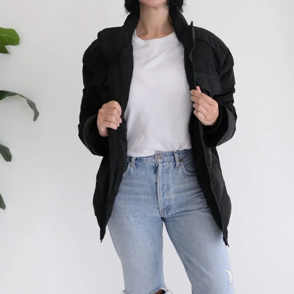 Danier Black Puffer Winter Coat Jacket Size Large - Picture 2 of 16